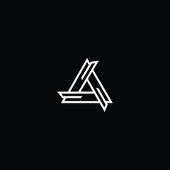 Minimal elegant monogram art logo. Outstanding professional trendy awesome artistic A AA initial based Alphabet icon logo. Premium Business logo White color on black background