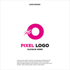 O Letter pixel logo design modern template