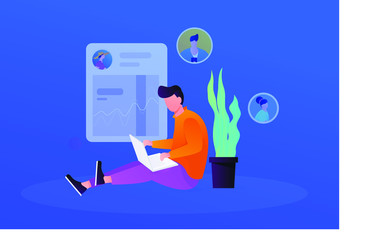 business man and graph