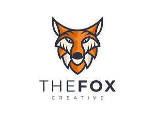 Fox head mascot logo vector template