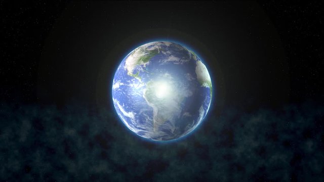 The planet Earth rotates in space