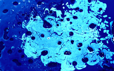 Blue and white watercolor ink in oil water. Cool trending screensaver.
