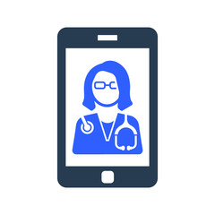 Online doctor help icon