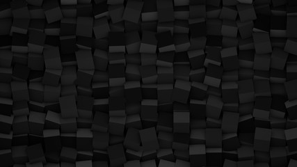 Minimalistic black 3d cubes geometric background. Modern abstract illustration, 3d rendering. Raster.