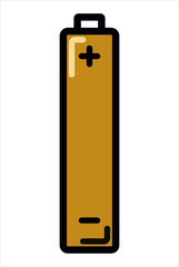 Minimalist yellow AA battery icon