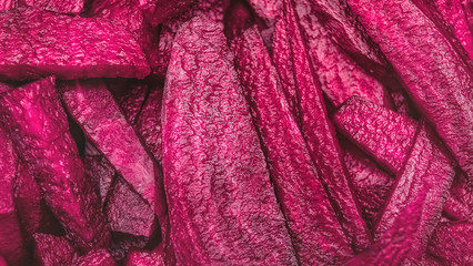 Sliced ​​fresh beets close-up. Pink color. Food background
