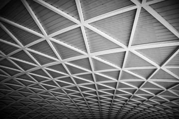 modern of metal roof structure of modern building.