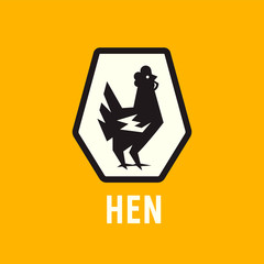Vintage Bold Hen Badge Emblem Logo Design. Retro Iconic Chicken Vector Illustration. Premium quality graphics. Simple but Expressive Graphic Mark.