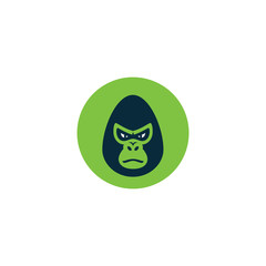 Simple Angry Gorilla Icon. Vector Illustration.