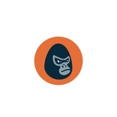 Simple Angry Gorilla Icon. Vector Illustration.