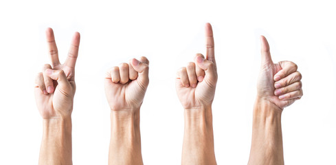 abstract man hands on white background. picture design for art work element backdrop.