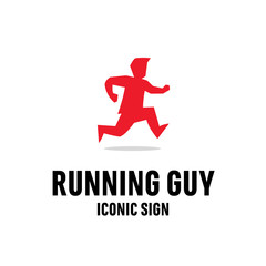 Running Man Simple Minimal Logo Icon. Vector Illustration.