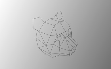 polygonal black and white abstract panda vector illustration. Web design page icon element. © Frozen Design