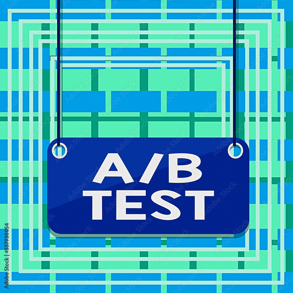 Poster text sign showing a or b test. business photo showcasing test to determine consumers prefer ability 
