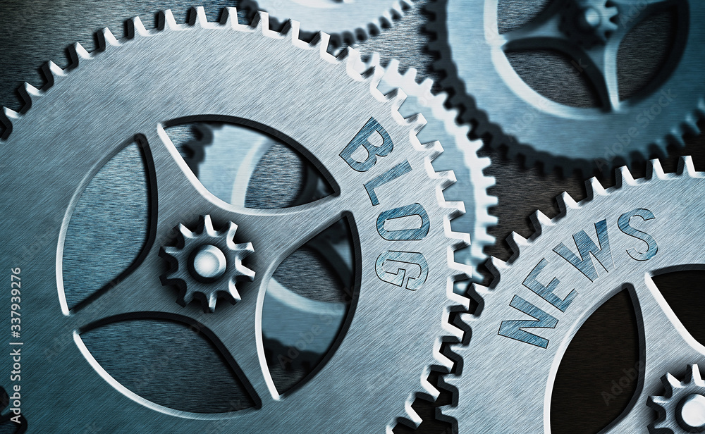 Poster writing note showing blog news. business concept for regularly updated website typically one run by 