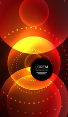 Glowing neon shiny transparent abstract geometric shapes with light effects. Techno futuristic vector abstract background For Wallpaper, Banner, Background, Card, Book Illustration, landing page