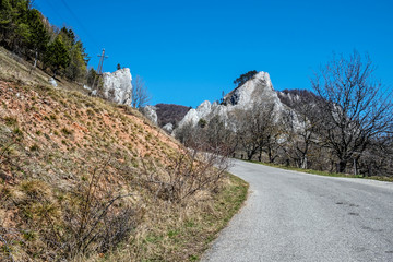 Fototapeta na wymiar Vrsatske rocks, White Carpathian mountains in Slovakia