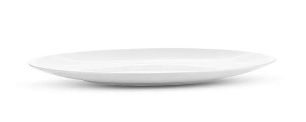 empty white plate on white background