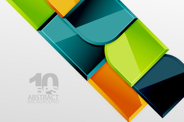 Glossy glass squares with round elements geometric composition. Abstract geometric background with 3d effect composition For Wallpaper, Banner, Background, Card, Book Illustration, landing page