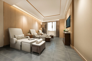 3d rendering spa and massage wellness in hotel suite