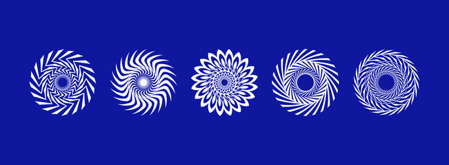 Five different images of the sun