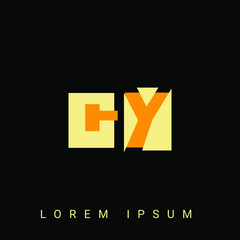 Modern creative shaped GY, YG, G, Y logo. Initial Logo Designs Templete with Black Background. Vector Illustration