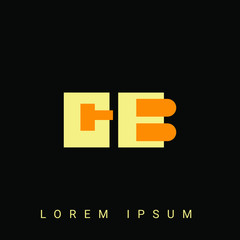 Obraz premium Modern creative shaped GB, BG, G, B logo. Initial Logo Designs Templete with Black Background. Vector Illustration