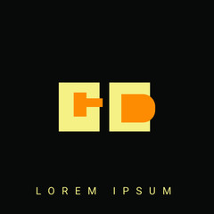 Fototapeta premium Modern creative shaped GD, DG, G, D logo. Initial Logo Designs Templete with Black Background. Vector Illustration