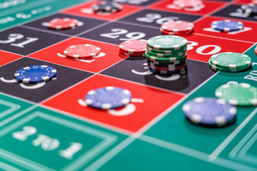 Roulette table at the casino