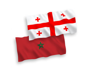 Flags of Morocco and Georgia on a white background
