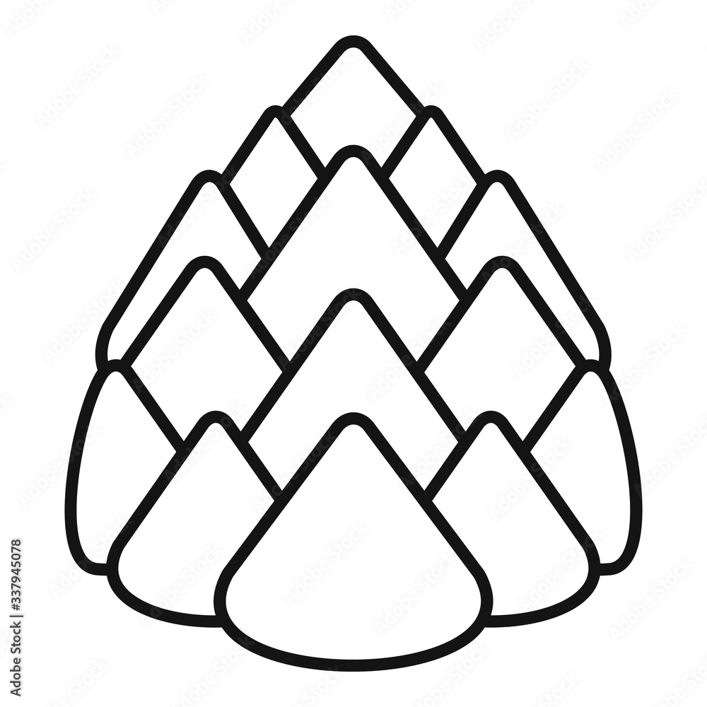 Poster autumn pine icon. outline autumn pine vector icon for web design isolated on white background