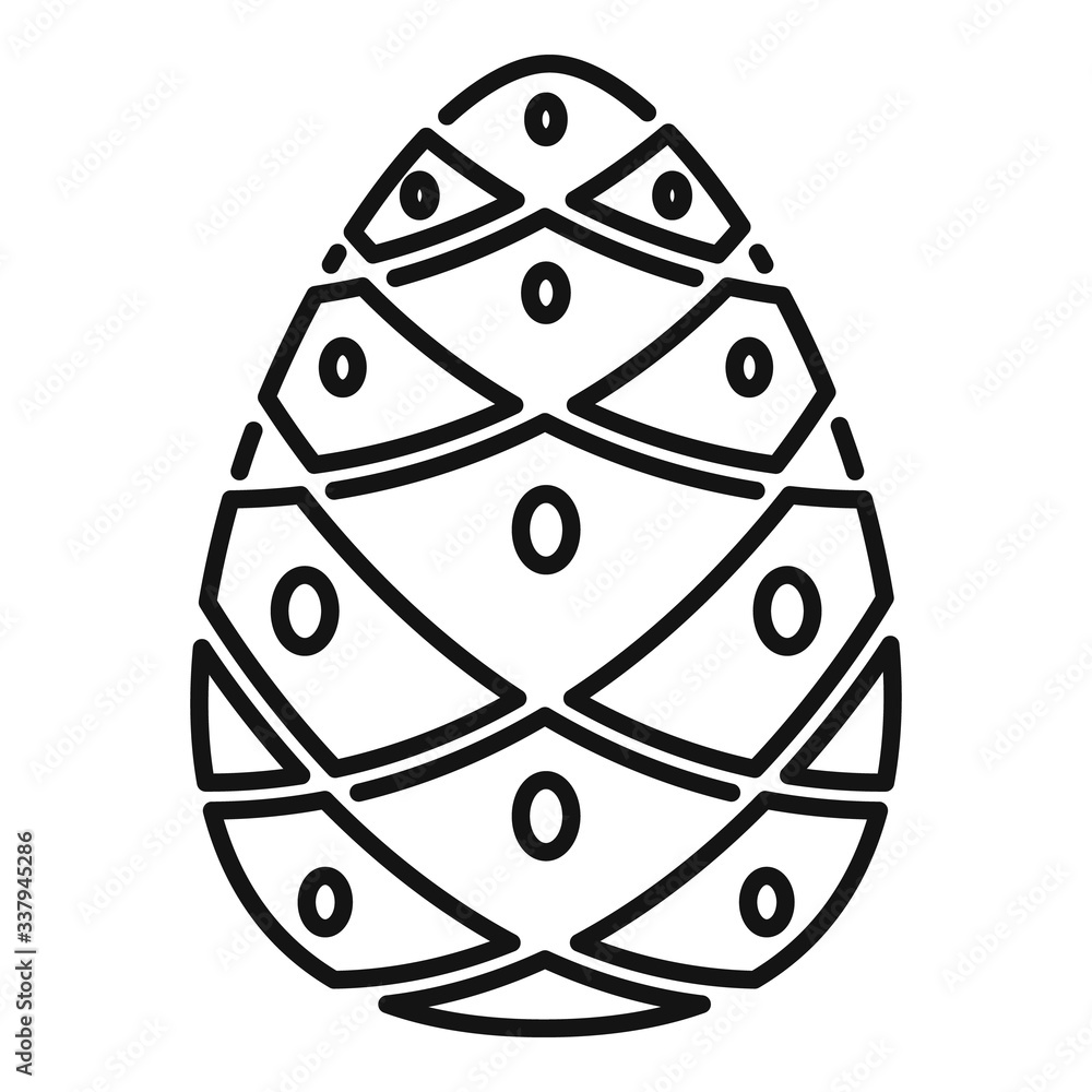 Sticker cedar pine cone icon. outline cedar pine cone vector icon for web design isolated on white backgroun