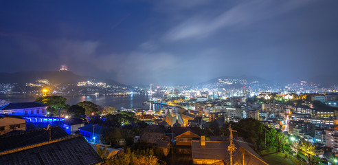 Naklejka premium 長崎の夜景 世界三大夜景