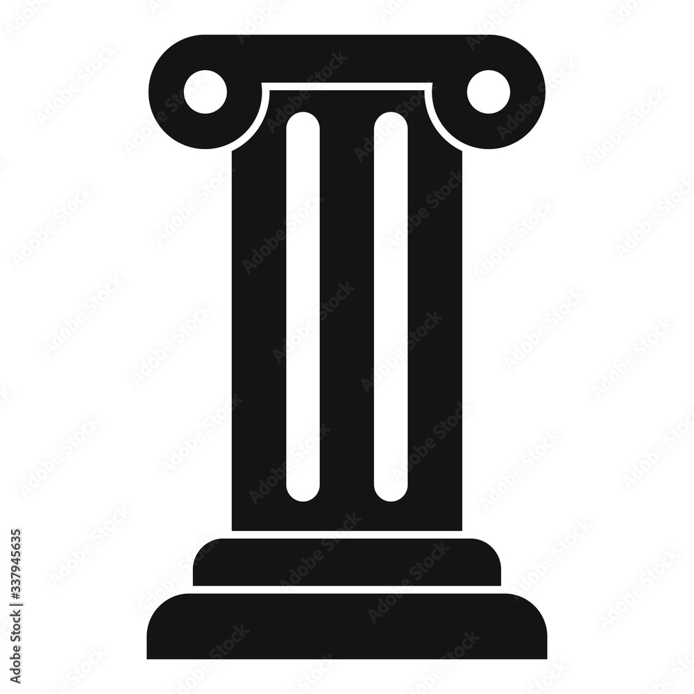 Poster justice column icon. simple illustration of justice column vector icon for web design isolated on wh