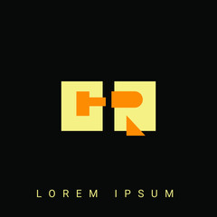 Fototapeta premium Modern creative shaped GR, RG, G, R logo. Initial Logo Designs Templete with Black Background. Vector Illustration