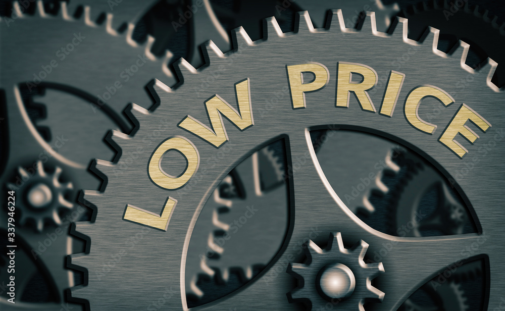 Poster text sign showing low price. business photo text price are the lowest in relation to other things of