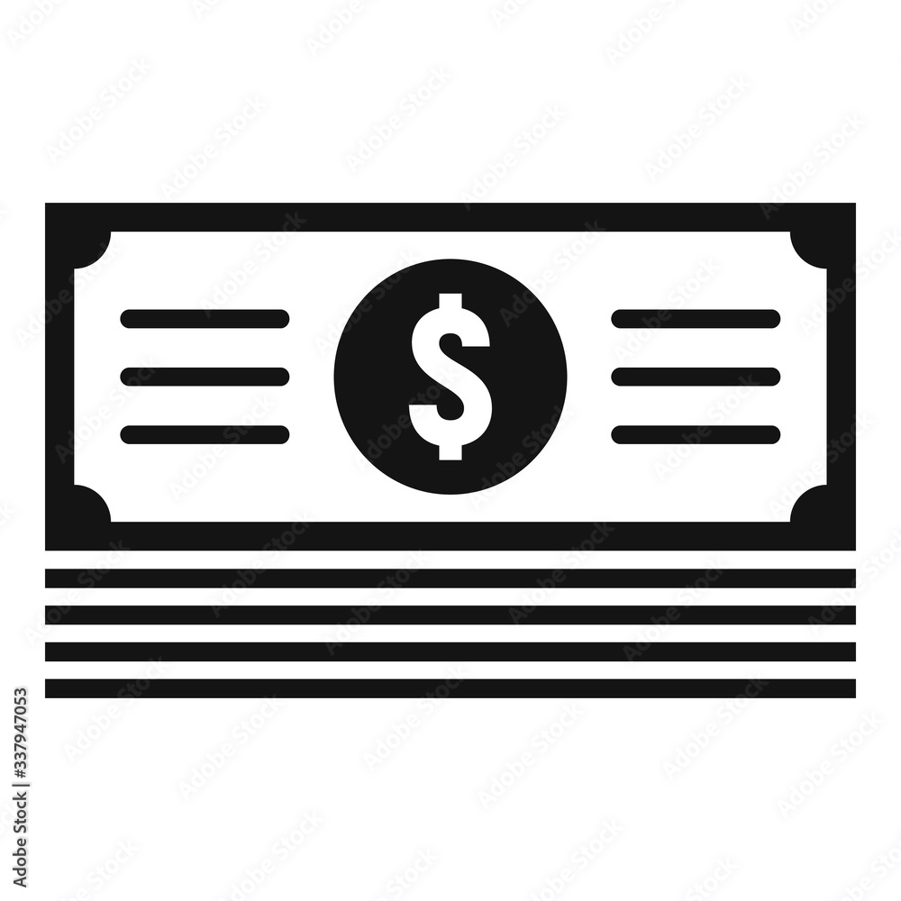 Poster cash stack icon. simple illustration of cash stack vector icon for web design isolated on white back