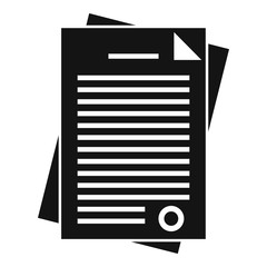 Police documents icon. Simple illustration of police documents vector icon for web design isolated on white background