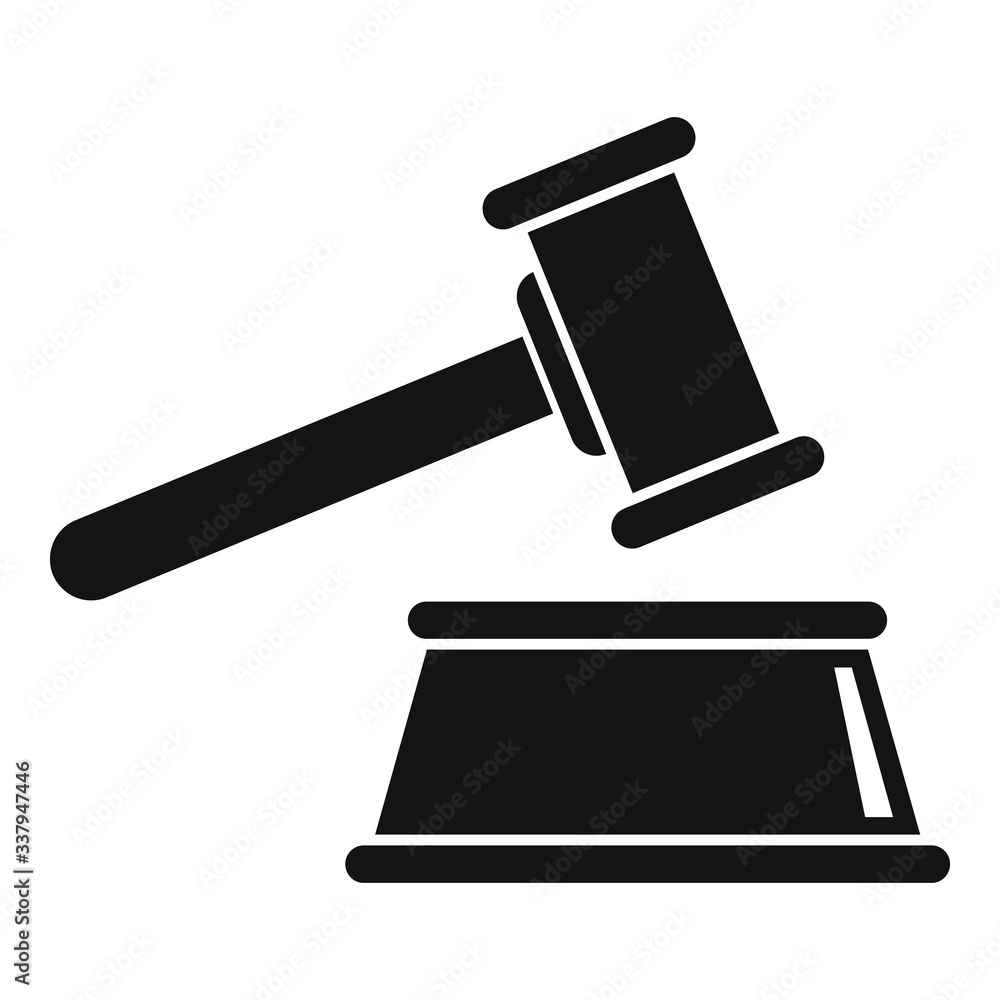 Poster judge gavel icon. simple illustration of judge gavel vector icon for web design isolated on white ba