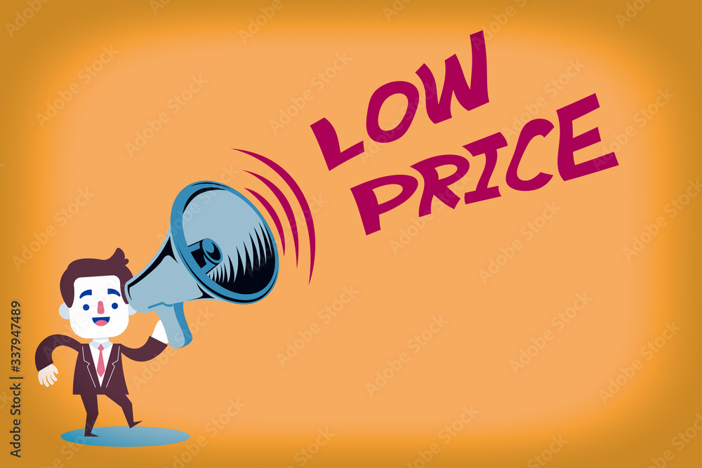 Poster text sign showing low price. business photo text price are the lowest in relation to other things of