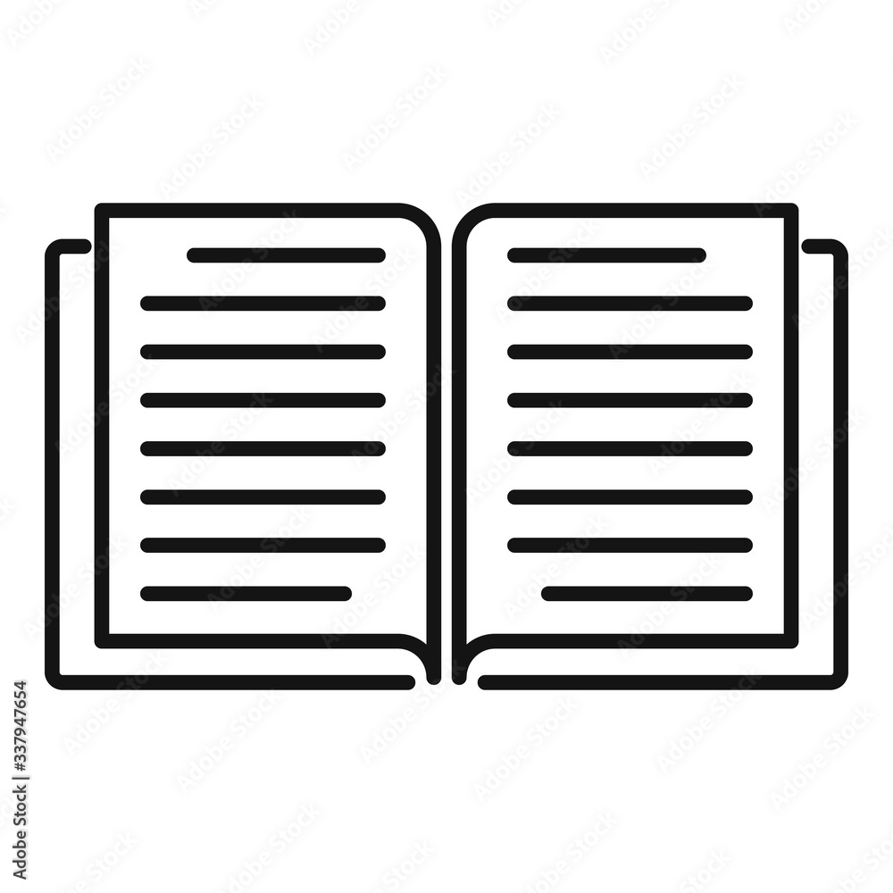 Poster open justice book icon. outline open justice book vector icon for web design isolated on white backg