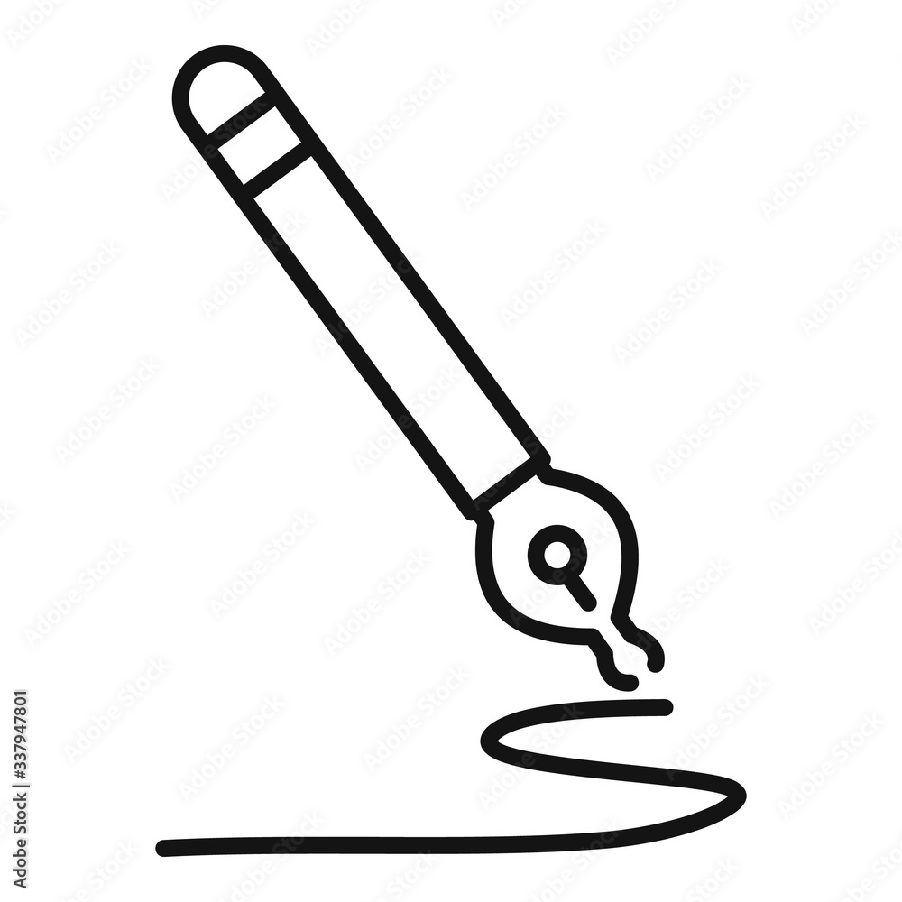 Poster writing ink pen icon. outline writing ink pen vector icon for web design isolated on white backgroun