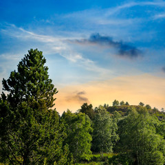 Obraz premium Sun set in the mountain. Beautiful mountains landscape.