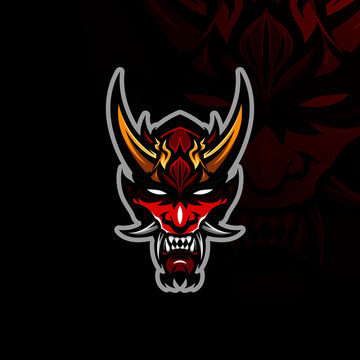 Japanese Demon Mask logo gaming esports