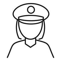 Police woman icon. Outline police woman vector icon for web design isolated on white background