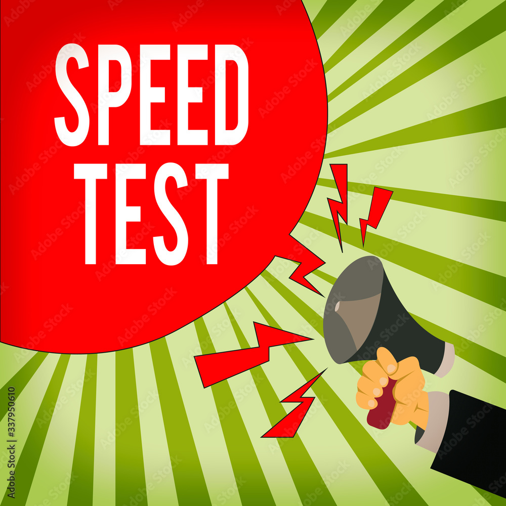 Poster conceptual hand writing showing speed test. concept meaning psychological test for the maximum speed