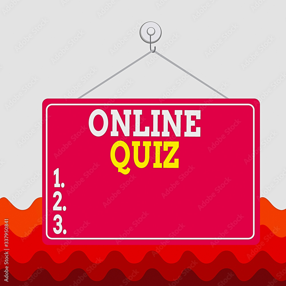 Fototapete conceptual hand writing showing online quiz. concept meaning game or a mind sport that are published