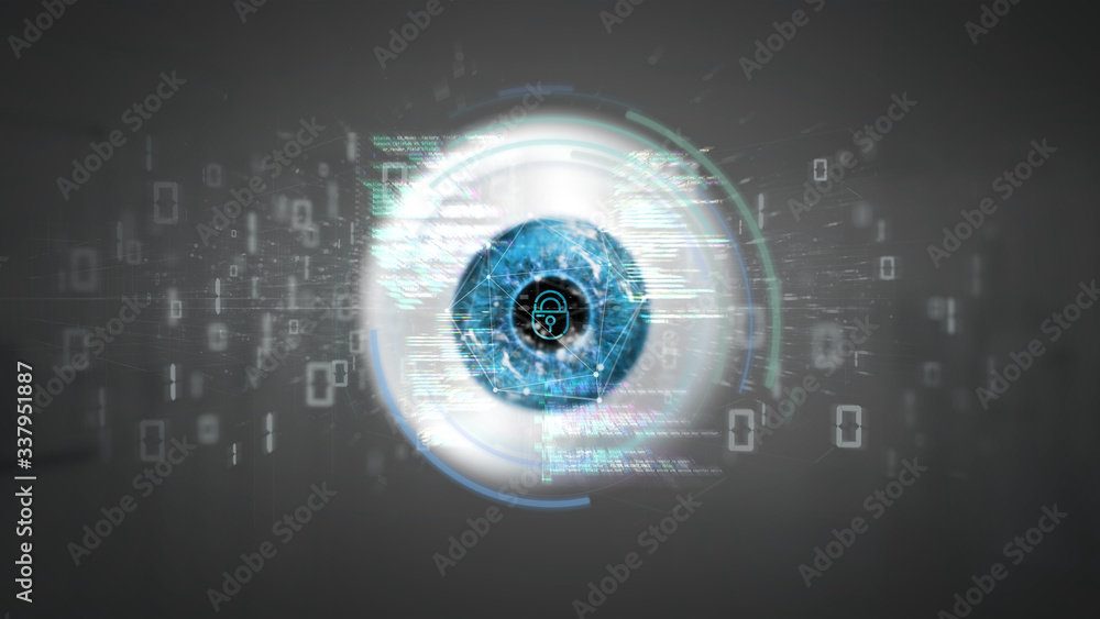 Poster visual recognition concept with data - 3d rendering