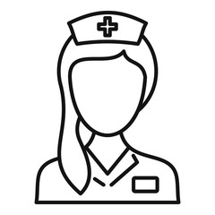 Doctor nurse icon. Outline doctor nurse vector icon for web design isolated on white background