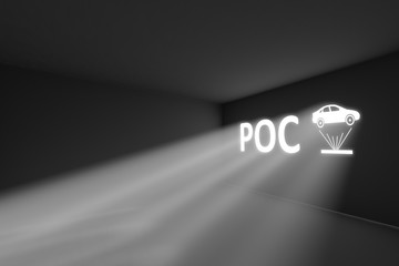 Fototapeta premium POC rays volume light concept 3d illustration